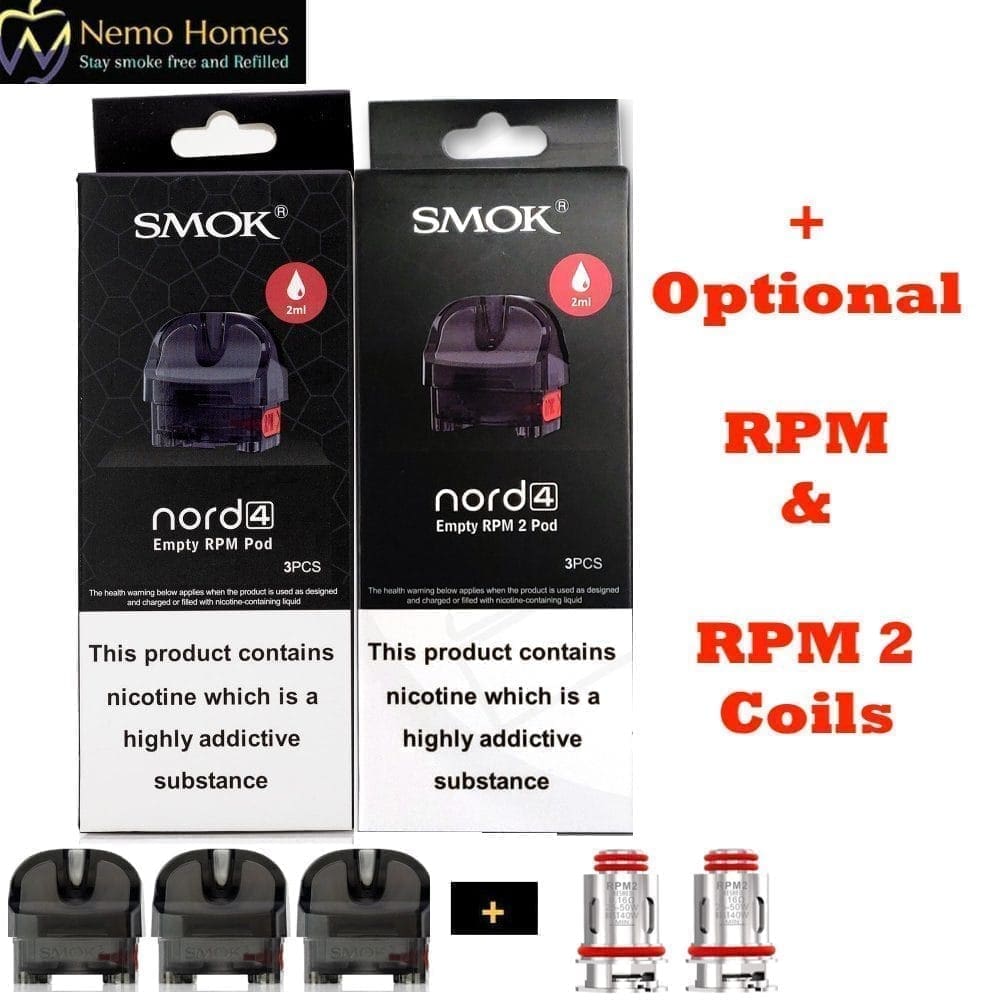Buy Smok Nord 4 RPM and RPM 2 Pod and Coils - Free UK Next Day Delivery (no minimum spend)