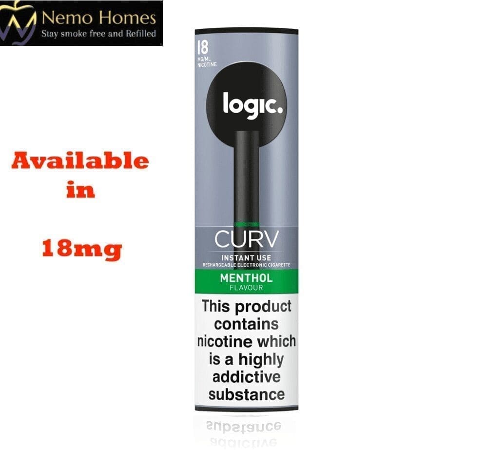 Buy Logic Curv Instant Use E- Cig Menthol Vape Disposable Cartridge - Free UK Next Day Delivery (no minimum spend)