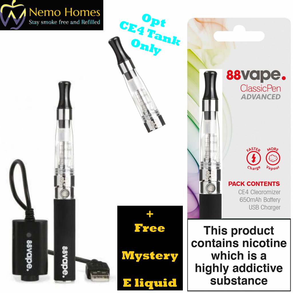 Buy 88Vape CE4 Classic Pen Advanced Kit Bundle - Free UK Next Day Delivery (no minimum spend)