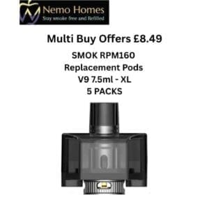 Buy Smok RPM160 Replacement Pods V9 7.5ml- XL - Free UK Next Day Delivery (no minimum spend)