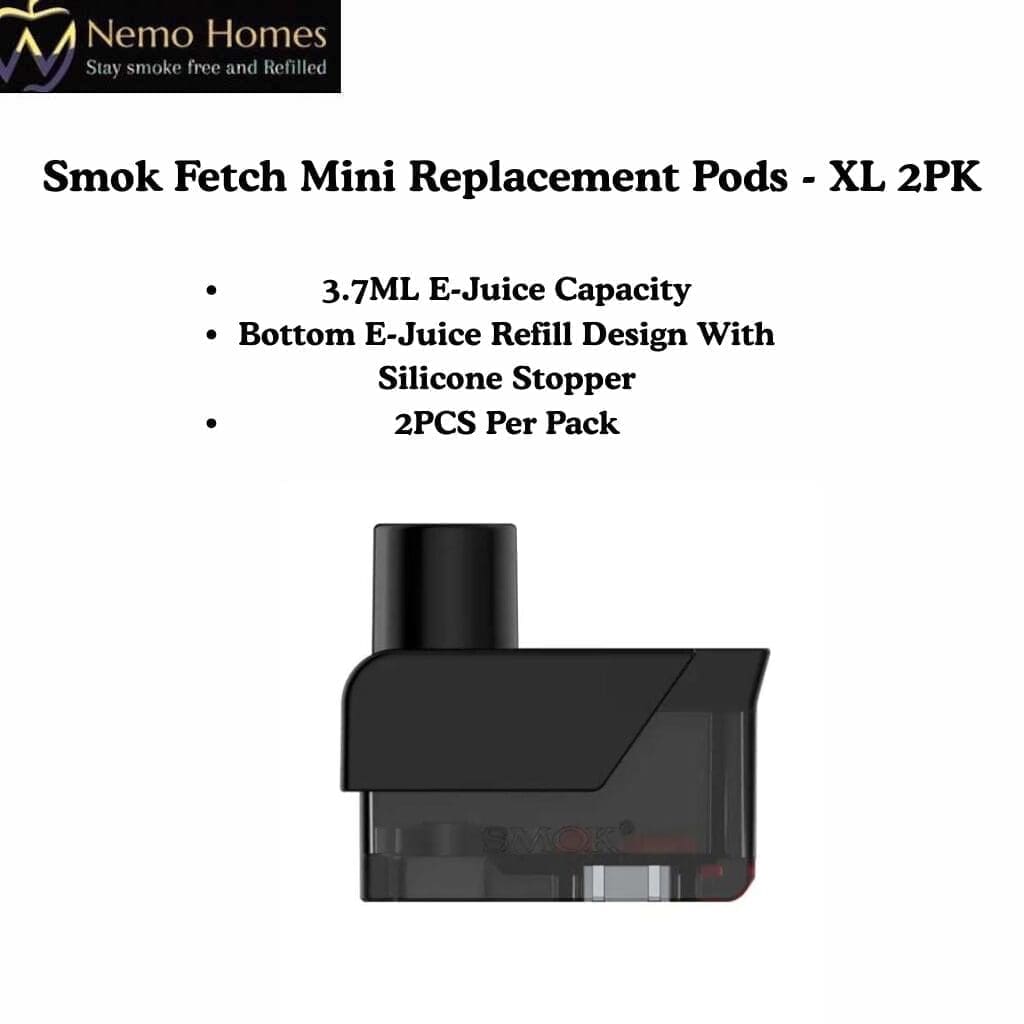 Buy SMOK Fetch Mini Replacement Pods - XL - 2PK - Free UK Next Day Delivery (no minimum spend)