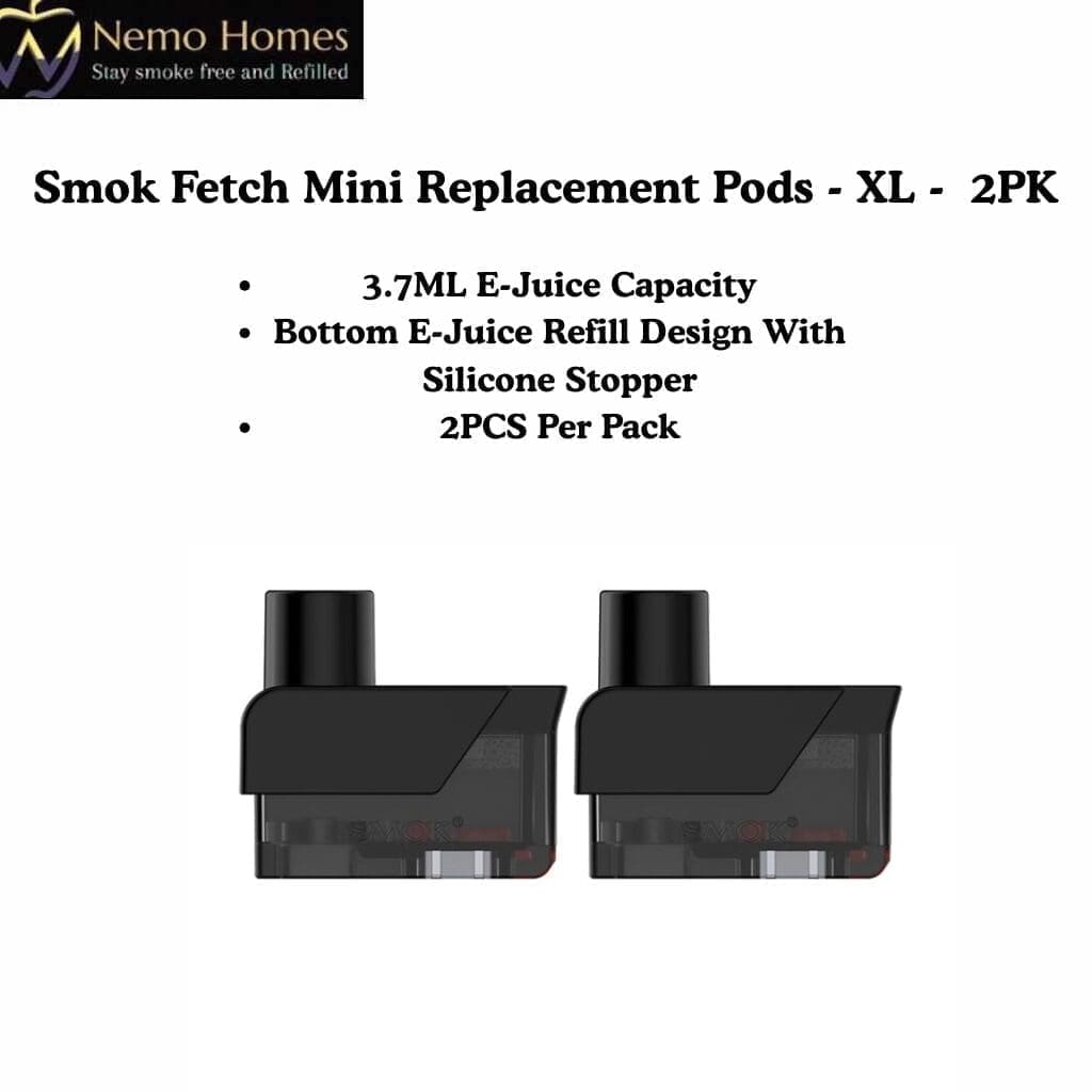 Buy SMOK Fetch Mini Replacement Pods - XL - 2PK - Free UK Next Day Delivery (no minimum spend)