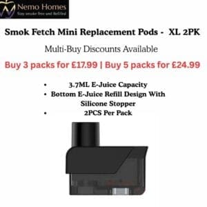 Buy SMOK Fetch Mini Replacement Pods - XL - 2PK - Free UK Next Day Delivery (no minimum spend)