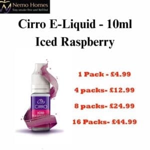 Buy Cirro Iced Raspberry 12mg - 10ml E-Liquid  - Free UK Next Day Delivery (no minimum spend)