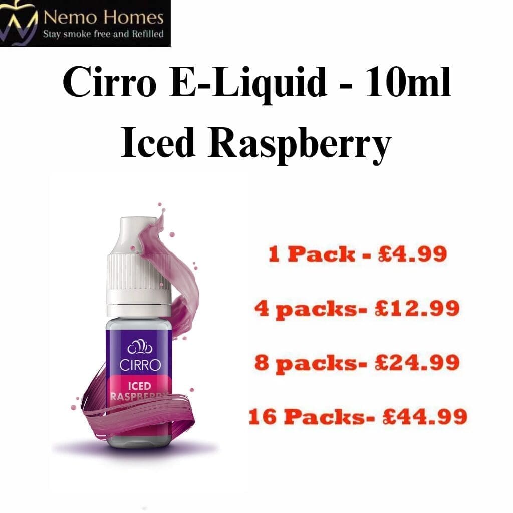 Buy Cirro Iced Raspberry 12mg - 10ml E-Liquid - Free UK Next Day Delivery (no minimum spend)