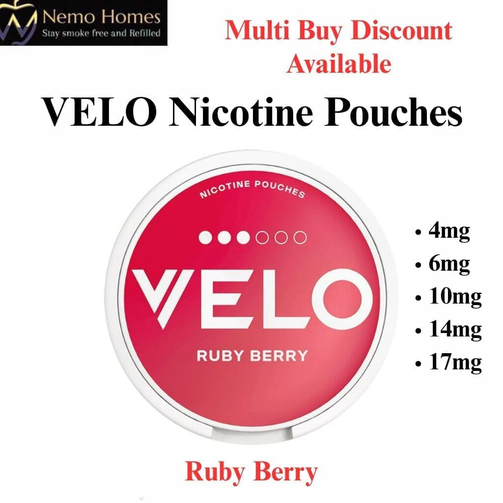Buy VELO Nicotine Pouches - Ruby Berry - Free UK Next Day Delivery (no minimum spend)