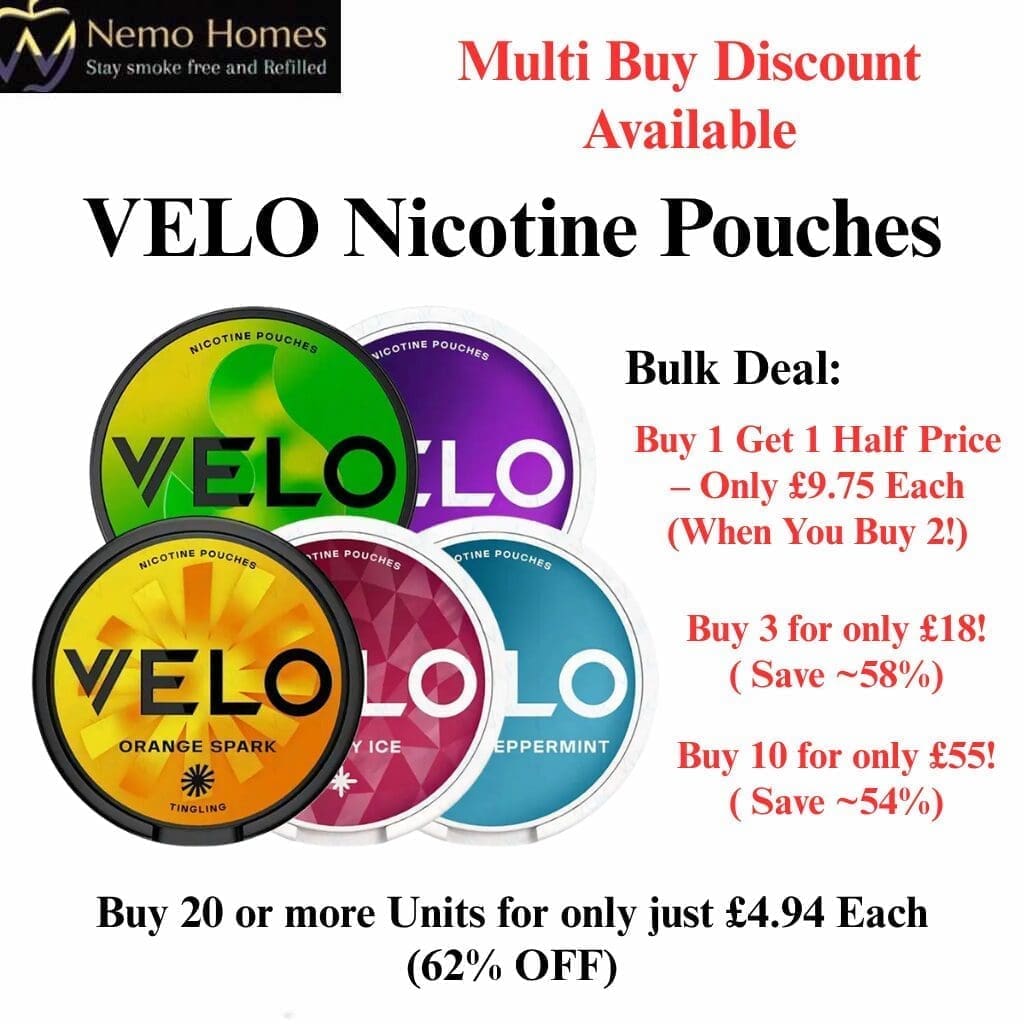 Buy Velo Nicotine Pouches - Free UK Next Day Delivery (no minimum spend)