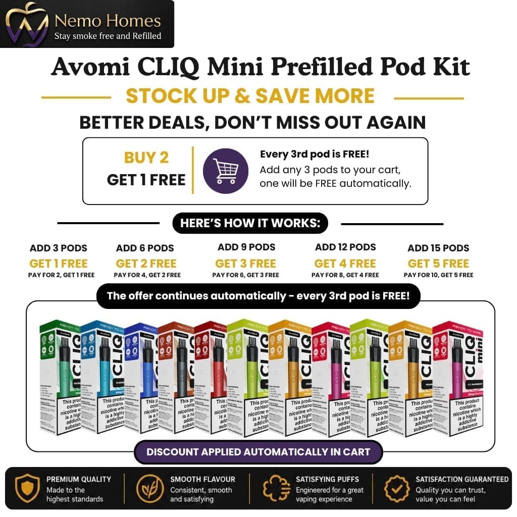 Buy Avomi CLIQ Mini Prefilled Pod Kit - Free UK Next Day Delivery (no minimum spend)