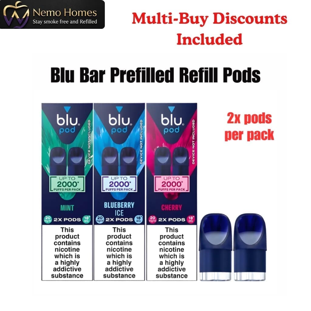 Buy Blu Bar Kit Pod Refills - Free UK Next Day Delivery (no minimum spend)