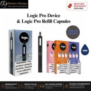 Buy Logic Pro Vape Device and Refill Capsules - Free UK Next Day Delivery (no minimum spend)