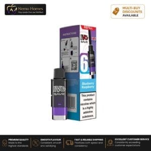Buy IVG SAVR 3000 Prefilled Pod Refill - Refill Pack - Blueberry Raspberry - Free UK Next Day Delivery (no minimum spend)
