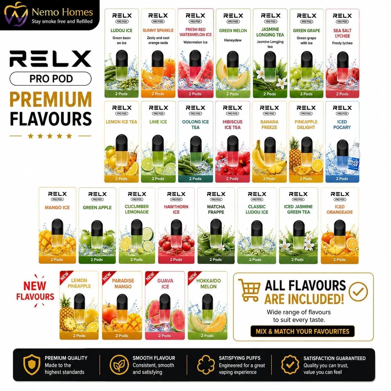 Buy RELX Pro and Relx Cotton Pods Cotton - Free UK Next Day Delivery (no minimum spend)