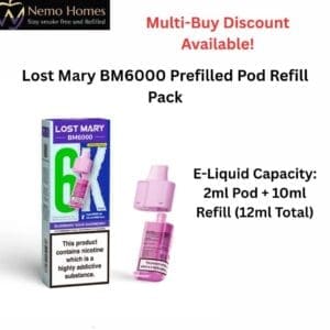 Buy Lost Mary BM6000 Prefilled Pod Refill Pack - Free UK Next Day Delivery (no minimum spend)