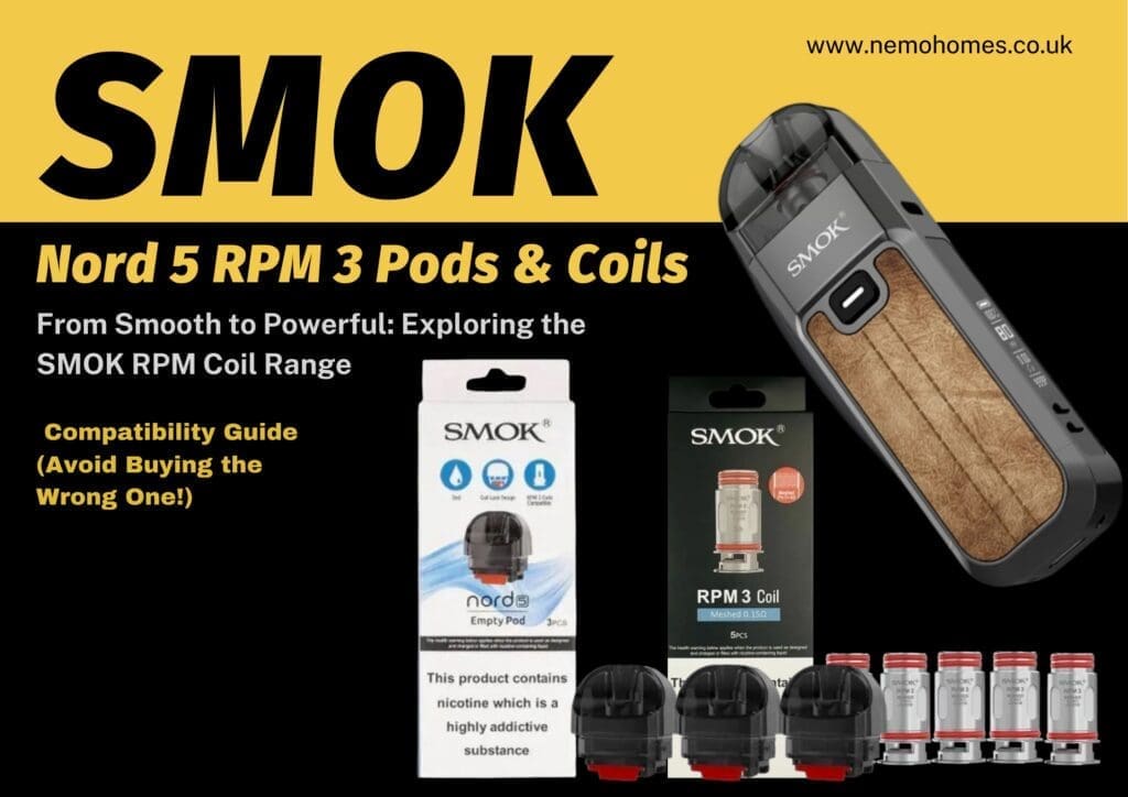 Buy SMOK Nord 5 RPM 3 Pods & Coils – Complete Guide: Everything You Need To Know 0.15 Ohm Coil - Free UK Next Day Delivery (no minimum spend)