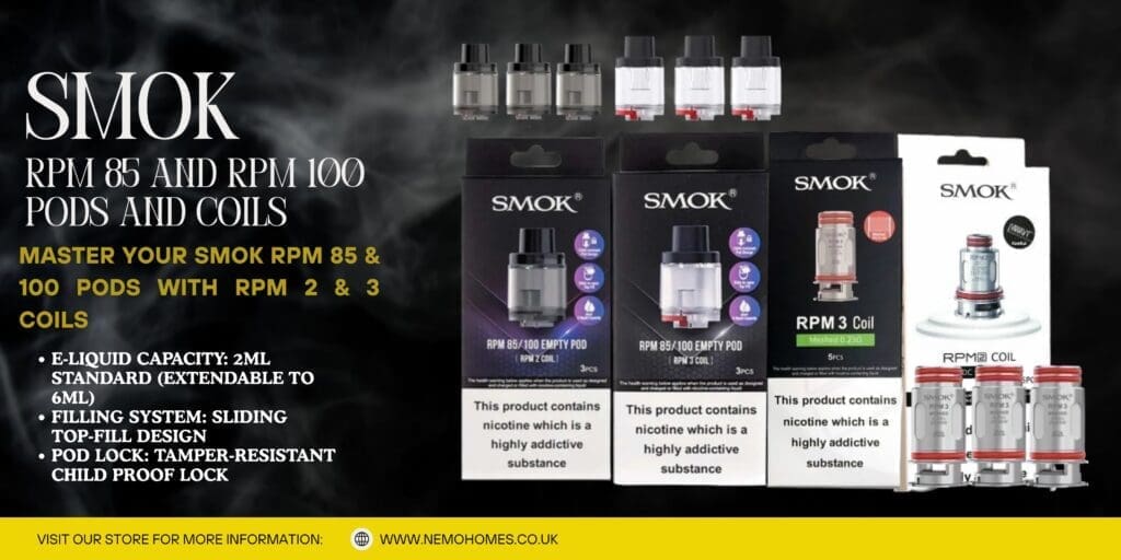 Buy SMOK RPM 85 & RPM 100 Pods & Coils – Full Guide: Everything You Need To Know 0.15 Ohm Coil - Free UK Next Day Delivery (no minimum spend)