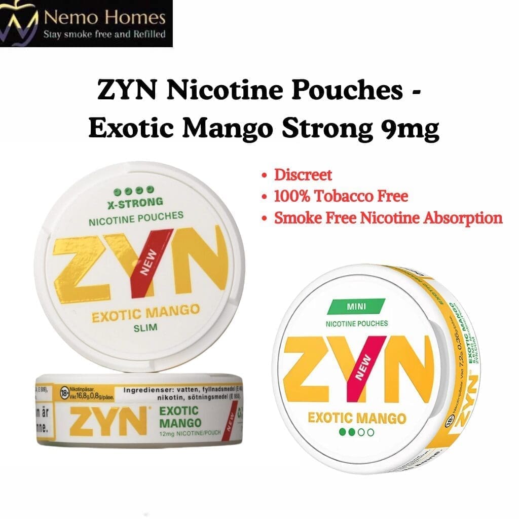Buy ZYN Nicotine Pouches – Slim Exotic Mango Strong 9mg - Free UK Next Day Delivery (no minimum spend)