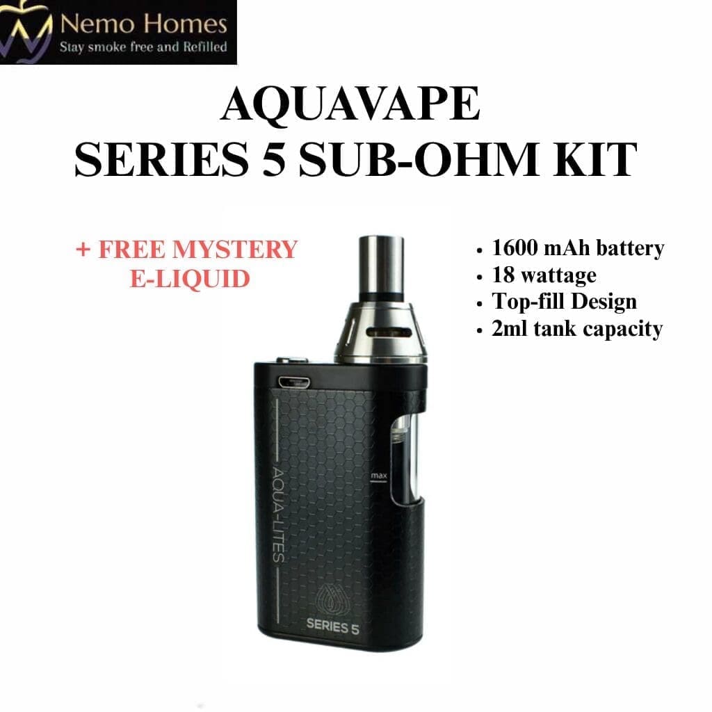 Buy Aquavape Series 5 Sub Ohm Kit - Black - Free UK Next Day Delivery (no minimum spend)