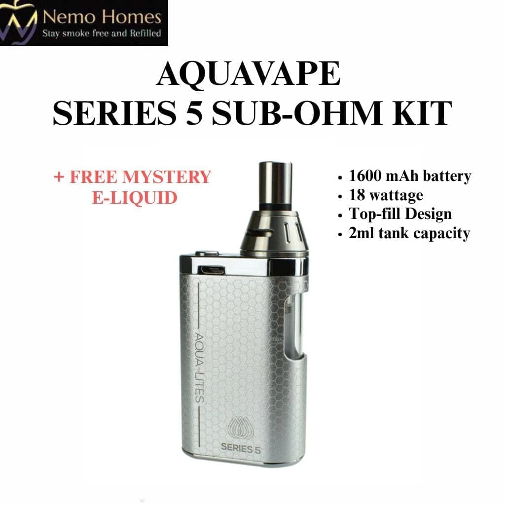 Buy Aquavape Series 5 Sub Ohm Kit - Stainless Steel - Free UK Next Day Delivery (no minimum spend)