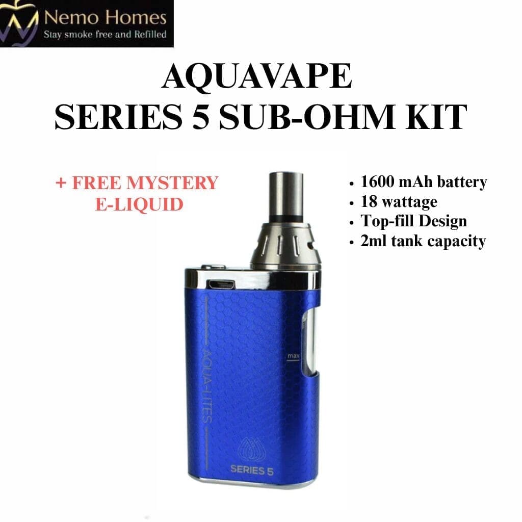 Buy Aquavape Series 5 Sub Ohm Kit - Blue - Free UK Next Day Delivery (no minimum spend)