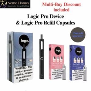 Buy Logic Pro Vape Device and Refill Capsules - Free UK Next Day Delivery (no minimum spend)