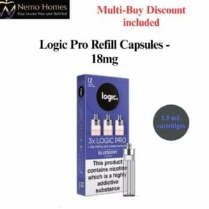 Buy Logic Pro Vape Device and Refill Capsules - Logic Pro Blueberry Refill Capsules - Free UK Next Day Delivery (no minimum spend)
