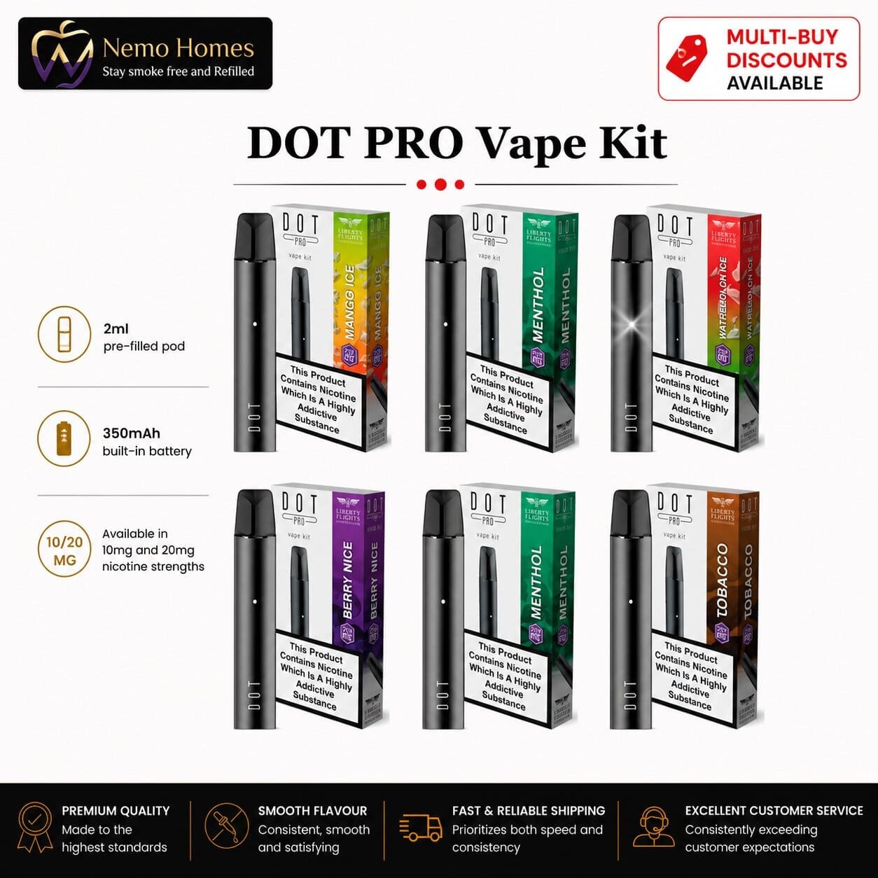 Buy DOT PRO Kit and Pods by Liberty Flights - Free UK Next Day Delivery (no minimum spend)